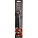 A close up of a Mercer Culinary stainless steel melon baller with a black handle and a spoon on the end.