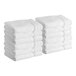 A stack of white Lavex Premium bath sheets.