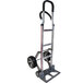 A Magliner hand truck with self-stabilizing wheels and a horizontal loop handle.