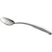 A Tablecraft Dalton stainless steel slotted serving spoon with a handle.