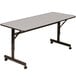 Correll EconoLine Mobile Flip Top Table, 24" x 48" Adjustable Height Melamine Top, Gray - EconoLine Main Thumbnail 1