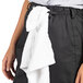 Uncommon Chef black executive chef pants with a towel on the waist.