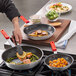 Choice 3-Piece Aluminum Non-Stick Fry Pan Set with Red Silicone Handles - 8", 10", and 12" Frying Pans Main Thumbnail 1
