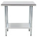 Advance Tabco GLG-243 24" x 36" 14 Gauge Stainless Steel Work Table with Galvanized Undershelf Main Thumbnail 2