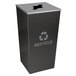 A black Ex-Cell Kaiser Metro Companion XL square recycle bin with a recycle symbol on it.