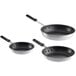 Choice 3-Piece Aluminum Non-Stick Fry Pan Set with Black Silicone Handles - 8", 10", and 12" Frying Pans Main Thumbnail 3