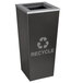 An Ex-Cell Kaiser Metro Collection black hammered charcoal recycling bin with a recycle symbol.
