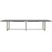 A Safco Mirella rectangular conference table with a stone grey top and metal legs.