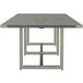 A Safco Mirella rectangular conference table with a stone gray top and metal base.
