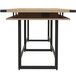 A Safco Mirella rectangular conference table with a wooden top and metal legs.