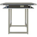 A Safco Mirella stone gray rectangular standing conference table with a drawer.