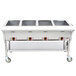 APW Wyott PST-4S Four Pan Exposed Portable Steam Table with Stainless Steel Legs and Undershelf - 2000W - Open Well, 240V Main Thumbnail 1