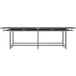 A Safco Mirella stone gray rectangular conference table with two tiers.