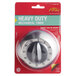 A silver heavy-duty stainless steel mechanical kitchen timer in a package.