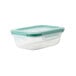 An OXO Good Grips clear rectangular plastic container with a snap-on lid.