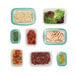 A OXO Good Grips Smart Seal rectangular plastic container with red beans, green onions, and noodles.