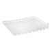 A white plastic Beverage-Air bottle organizer tray with adjustable holes.