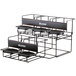 A black metal Bunn two tier universal airpot rack with black text.