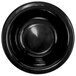 A black stoneware bowl with a black rim.