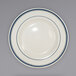 An International Tableware Catania stoneware pasta bowl with blue bands on it.