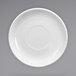 An International Tableware European white stoneware saucer with a rim.