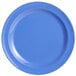An Elite Global Solutions Brazil melamine plate in blue with a white circle and lines.