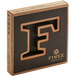 A wooden box with the FINEX logo carved in cherry wood.