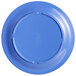 A blue Elite Global Solutions melamine plate with a circular hole in the center.