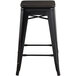 Lancaster Table & Seating Alloy Series Black Metal Indoor Industrial Cafe Counter Height Stool with Black Wood Seat Main Thumbnail 4