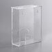 A clear plastic box with a hole in the middle holding AmerCare Royal Medium Hairnet Dispensers.