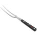 A Wusthof curved pot/carving fork with a black handle.