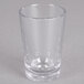 A clear Carlisle plastic shot glass.
