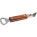 An American Metalcraft stainless steel bottle opener with a hardwood handle.