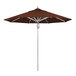 A California Umbrella with Bay Brown Sunbrella canopy on an aluminum pole.