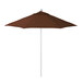 A brown California Umbrella with a Sunbrella Bay Brown canopy.