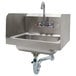 Advance Tabco 7-PS-40 Hand Sink with Splash Mounted Gooseneck Faucet and Side Splash Guards - 17 1/4" Main Thumbnail 1
