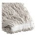 A close-up of a white Rubbermaid wet mop head.