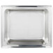 A silver rectangular stainless steel water pan with a white background.