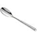 An Acopa stainless steel teaspoon with a textured handle.