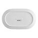 A white oval porcelain platter with embossed lines and a wide rim, branded with the Acopa logo.