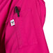 A pink Uncommon Chef 3/4 length sleeve chef coat with a front pocket.