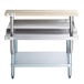 Regency 30" x 36" 16-Gauge Stainless Steel Equipment Stand with Galvanized Undershelf, 10" Plate Shelf, and 10" Wooden Adjustable Cutting Board Main Thumbnail 5