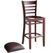 Lancaster Table & Seating Mahogany Ladder Back Bar Height Chair with Dark Brown Padded Seat Main Thumbnail 5