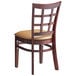 Lancaster Table & Seating Mahogany Wooden Window Back Chair with 2 1/2" Light Brown Padded Seat Main Thumbnail 4