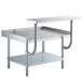 A Regency stainless steel equipment stand with a galvanized shelf.