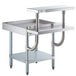 Regency 24" x 24" 16-Gauge Stainless Steel Equipment Stand with Galvanized Undershelf, 10" Plate Shelf, and 10" Stainless Steel Adjustable Work Surface Main Thumbnail 3
