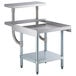 Regency 24" x 24" 16-Gauge Stainless Steel Equipment Stand with Galvanized Undershelf, 10" Plate Shelf, and 10" Stainless Steel Adjustable Work Surface Main Thumbnail 4