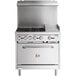 A stainless steel Cooking Performance Group natural gas range with four burners and a standard oven.