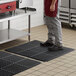 Choice 3' x 3' Black Rubber Connectable Anti-Fatigue Floor Mat - 1/2" Thick Main Thumbnail 1