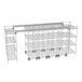 A white wireframe of a Metro Super Erecta top-track shelving kit.